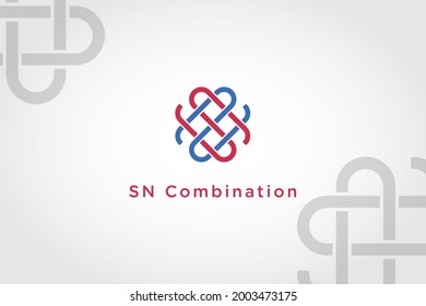vector logotype combination letter S and N . usable logo for finance, industry,technology company logo design illustration concept