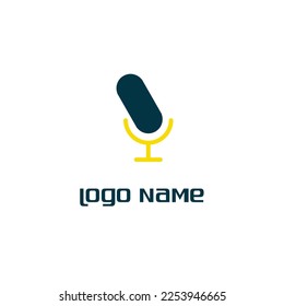 Vector logotype concepts sound symbol, voice recorder logo template, music label, audio track sign.