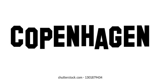 Vector logotype of Copenhagen. Sign Logo icon. Word Typography. Vector icon.