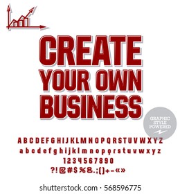 Vector logotype Create your own business. Set of letters, numbers and symbols. Contains graphic style.