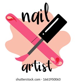 Vector logotype design for nail salon, studio, bar, spa, boutique. Nail art labels with sample text. Set of nail salon logo templates.