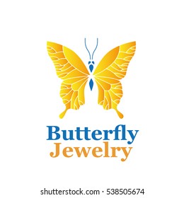 Vector logotype. Elegant butterfly logo. Great logotype for food company, jewelry shop, bijouterie, education, delivery etc.