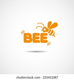 vector logotype with flying bee