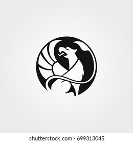 Vector logotype griffin in circle