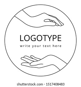 Vector logotype with hands in circle