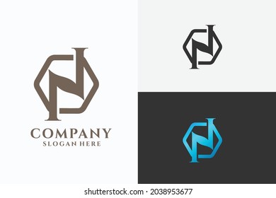 letra de logotipo vectorial N aislado Modelo de diseño de logotipo gráfico de forma hexagonal. conjunto de elementos de diseño del logotipo