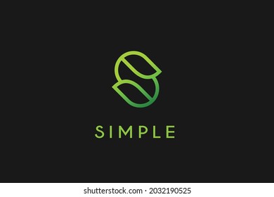 Vector logotype letter S templates ,abstract green leaf logo designs. Nature,seeding,eco,bio,soil, growth logo design with minimal style