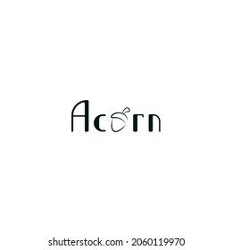 vector logotype lettering word acorn