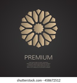Vector logotype. Vector luxury islamic logo. Eastern sign sun. Business identity concept.