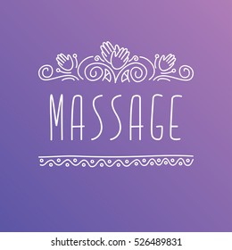 Vector logotype for massage theme.