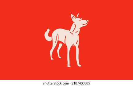 Vector Logotype Minimalist Style Dog Illustrationt