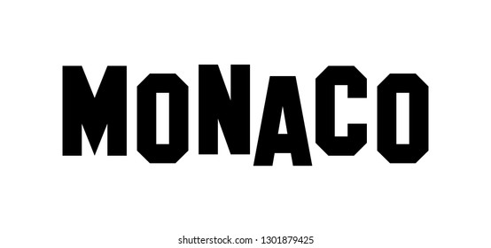 Vector logotype of Monaco. Sign Logo icon. Word Typography. Vector icon.