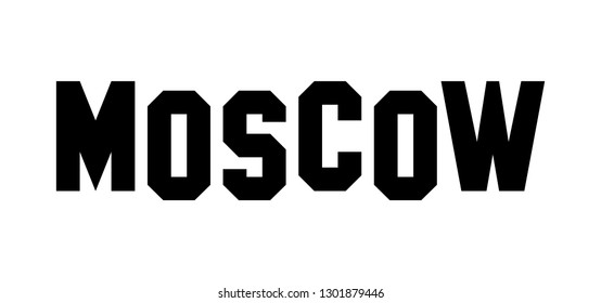 Vector logotype of Moscow. Sign Logo icon. Word Typography. Vector icon.