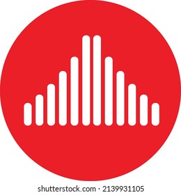 Vector logotype with red circle with white design element inside