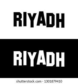 Vector logotype of Riyadh. Sign Logo icon. Word Typography. Vector icon.