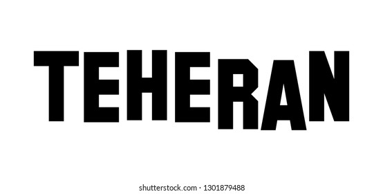 Vector logotype of Teheran. Sign Logo icon. Word Typography. Vector icon.