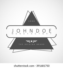 Vector logotype.Example: "John Doe & sons", perfect quality, premium brand.