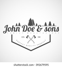 Vector logotype.Example: "John Doe & sons", perfect quality, premium brand.