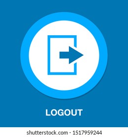 vector logout icon - exit sign or register logout button - Sign out
