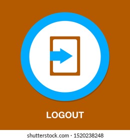 vector logout icon - exit sign or register logout button - Sign out button. Export document concept