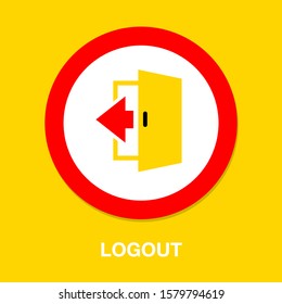 vector logout icon - exit sign or register logout button