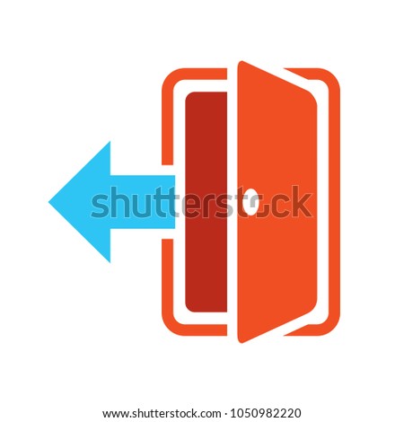 vector logout icon - exit sign or register logout button