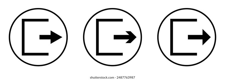 Vector logout Icon template black color editable. log out Icon symbol Flat vector illustration for graphic and web design.	