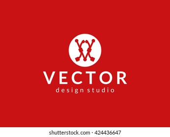 Vector Logo,V Logo,V letter logo,Studio logo,design element,concept logo.creative logo element template,  logo insignia label. Monogram Logo