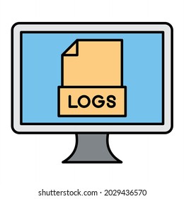 Vector Logs Filled Outline Icon Design
