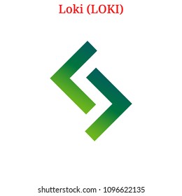 Vector Loki (LOKI) digital cryptocurrency logo. Loki (LOKI) icon. Vector illustration isolated on white background.