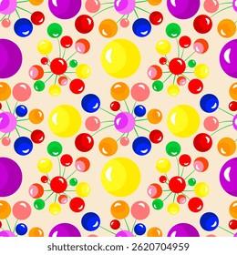 Vector - lollipop balloons seamless pattern, colored illustration.