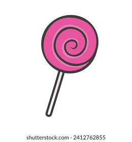 Ilustración de caricatura de caramelos vectorial lollipop.