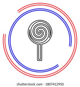 vector lollipop, lollipop vector candy - sweet symbol. Thin line pictogram - outline editable stroke