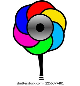 vector lollipop candy, with very beautiful rainbow colors