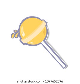 Vector lollipop isolated on white, in flat style. Background with candy, minimalism concept. 