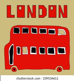 Vector London bus (Can be used as texture for cards, invitations, DIY projects, web sites or for any other design) 
