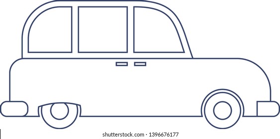 Vector London cab for coloring. Illustration for children coloring book