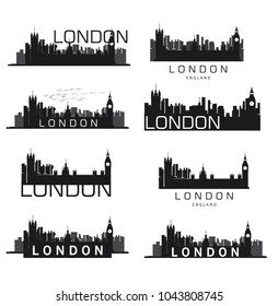 Vector London city silhouettes