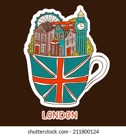 Vector London city sticker.  