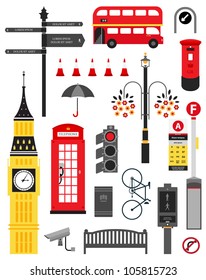 Vector London City Street Icon Set