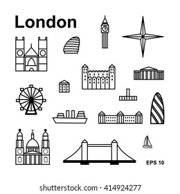 Vector London City Street Icon Set Stock Vector (Royalty Free ...