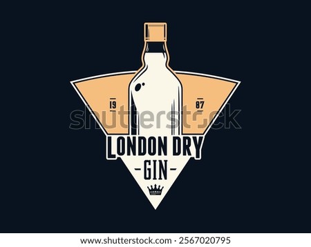 Vector london dry gin logo on a dark background