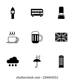 Vector london icon set on white background