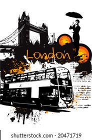 Vector London On An Abstract Background