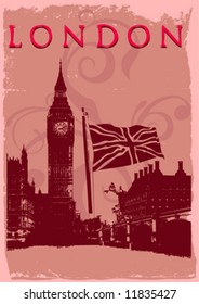 vector London post card design