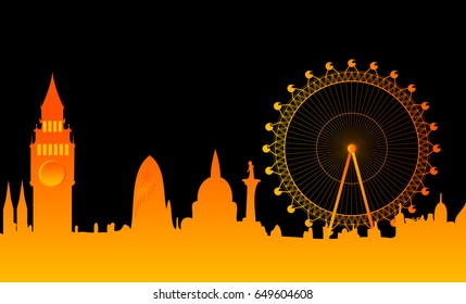 Vector London skyline