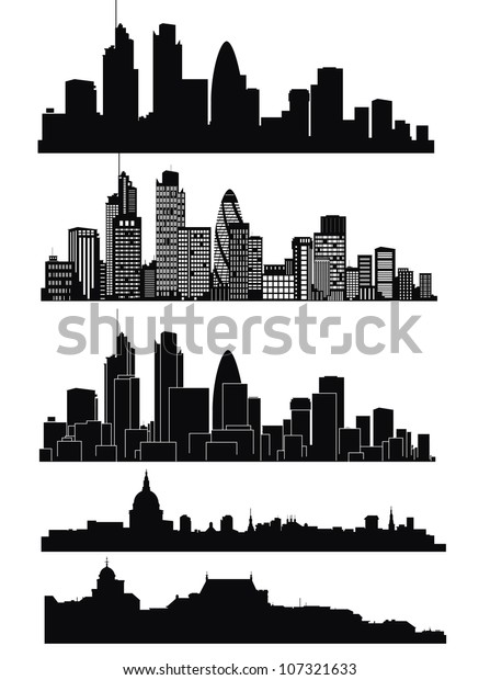 Vector London Skyline Stock Vector (Royalty Free) 107321633