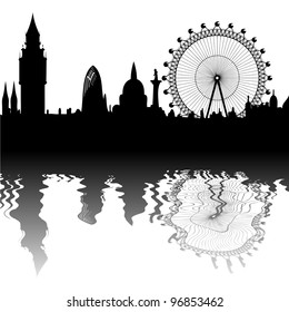 vector London skyline - mirroring