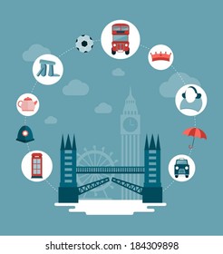 vector London and UK concept illustration