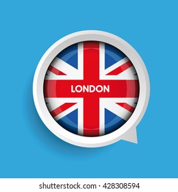 Vector - London and United Kingdom Flag button